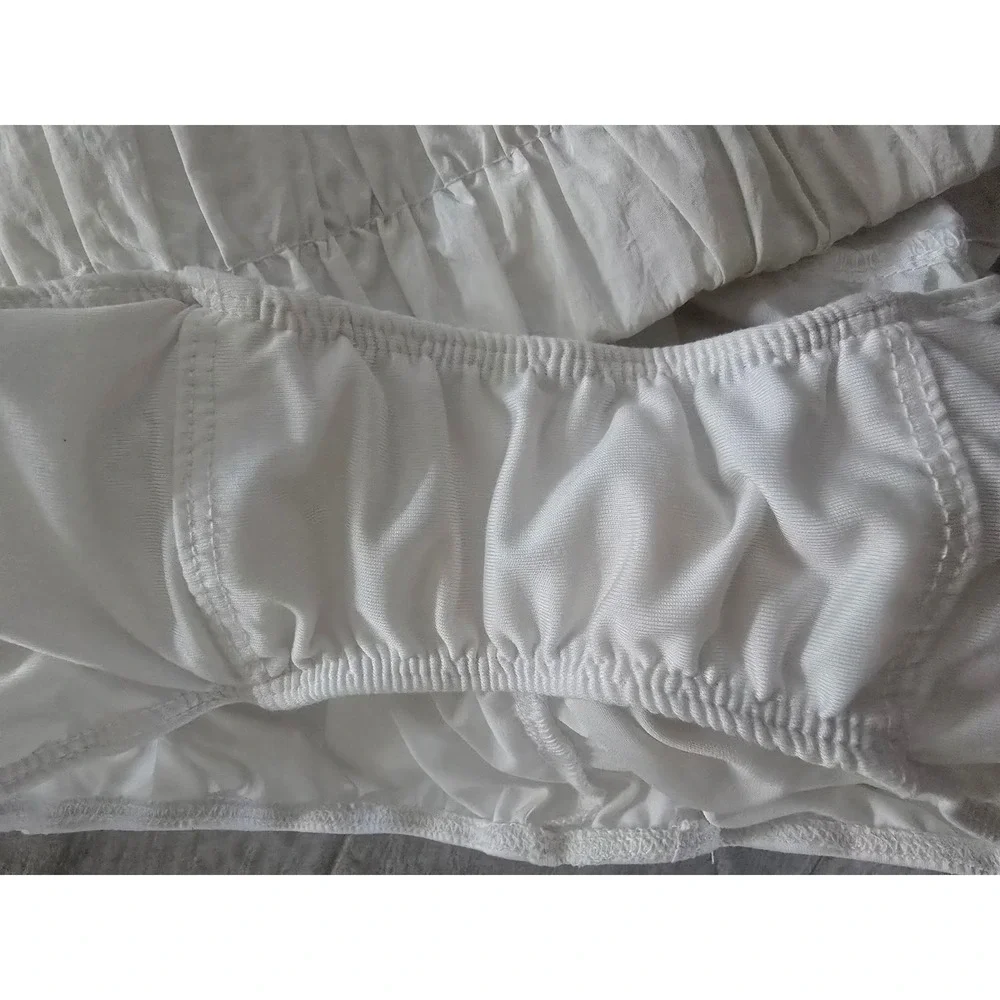 FP Movement The Way Home Shorts White High Waisted Smocked Athletic Womens Large